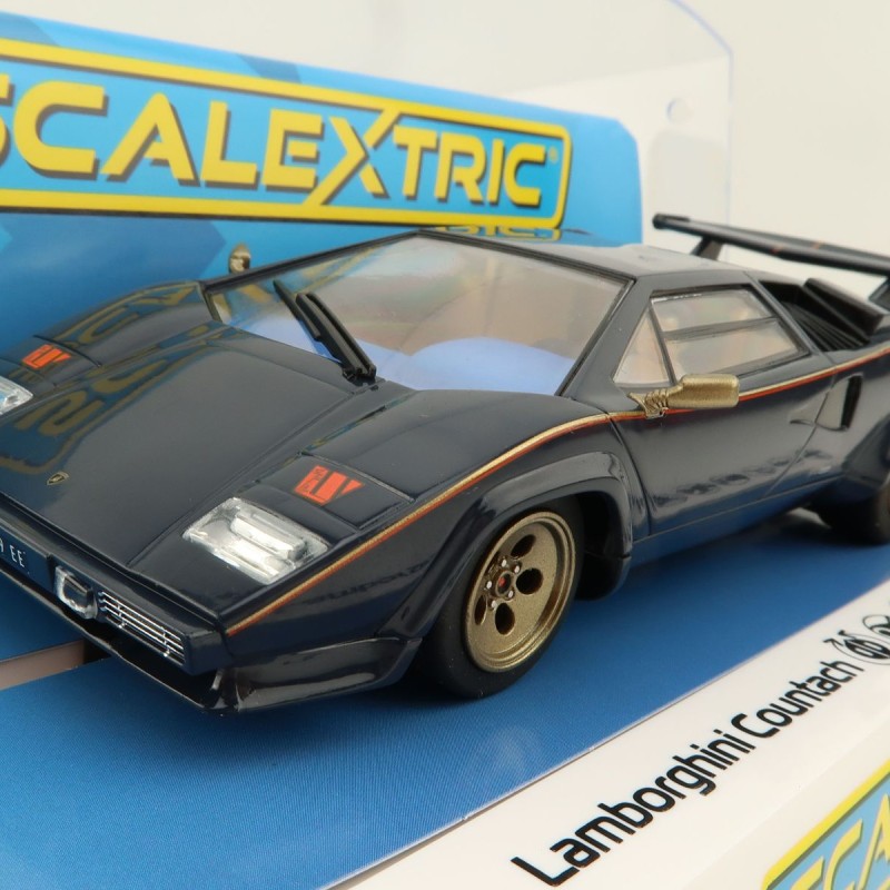 Scalextric C4411 Lamborghini Countach Walter Wolf - Blue + Gold Slot Car 1:32 Scale