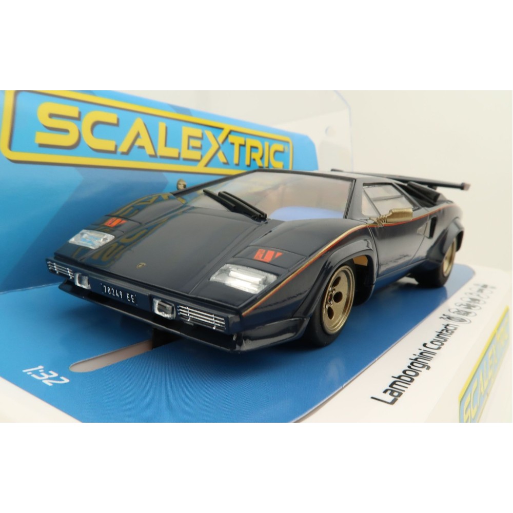 Scalextric C4411 Lamborghini Countach Walter Wolf - Blue + Gold Slot Car 1:32 Scale