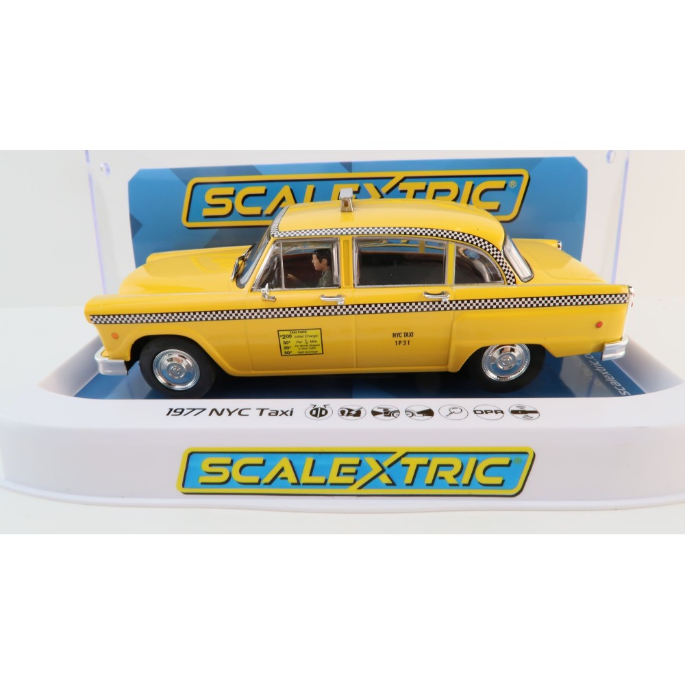 Scalextric C4432 1977 New York City Yellow Taxi Slot Car 1:32 Scale