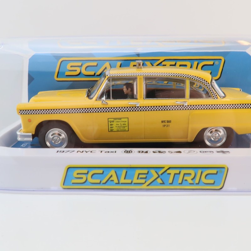 Scalextric C4432 1977 New York City Yellow Taxi Slot Car 1:32 Scale