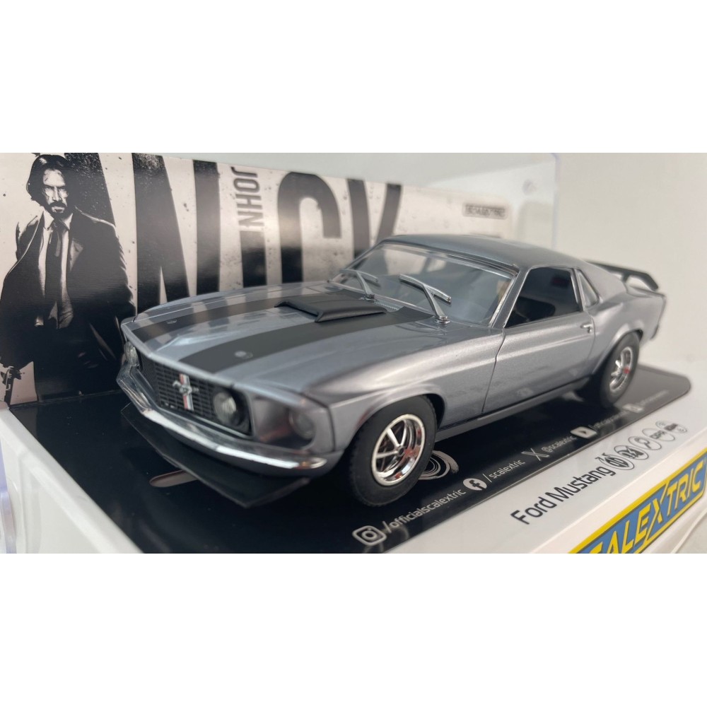 Scalextric C4497 Ford Mustang BOSS 429 - John Wick Chapter 1 Slot Car 1:32 Scale