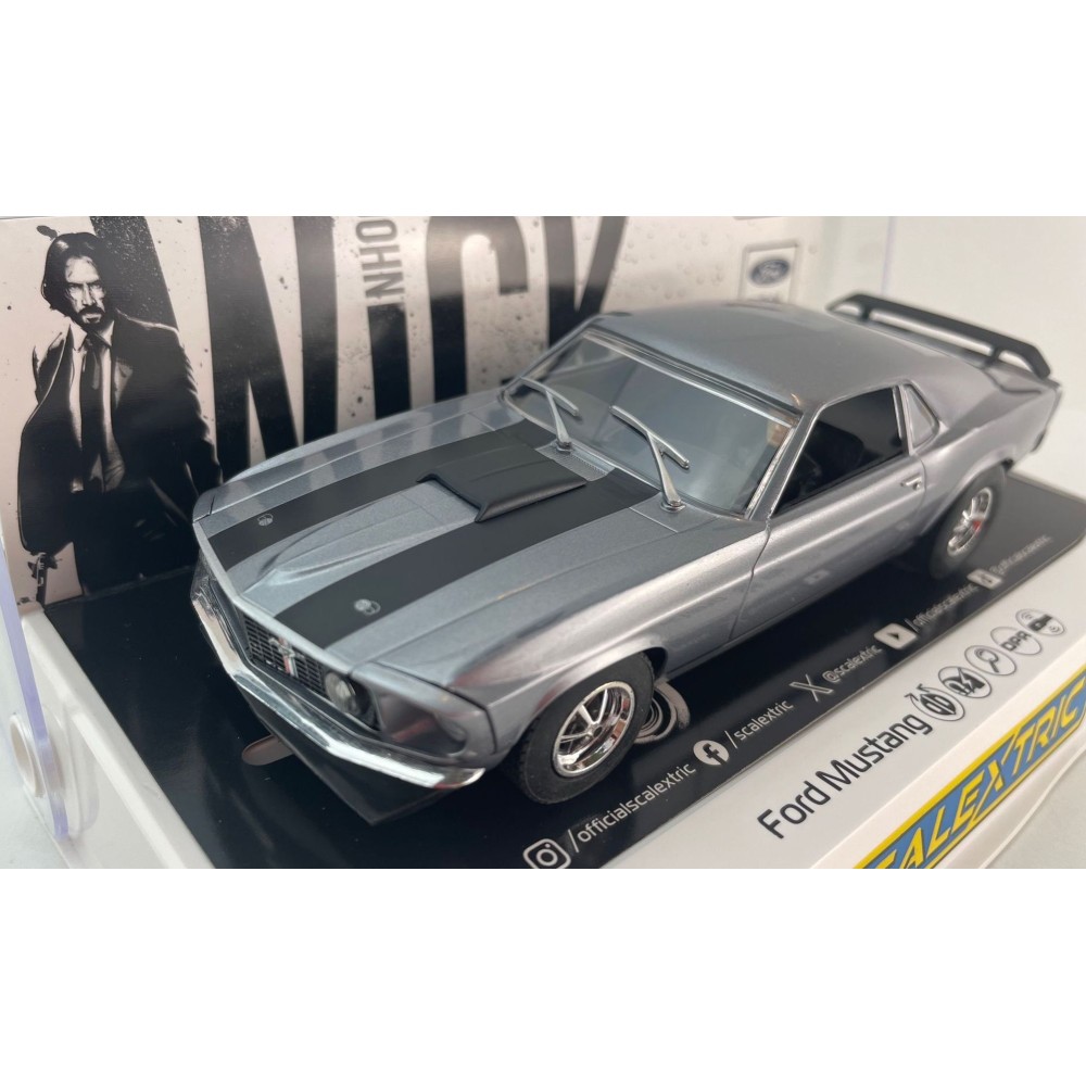 Scalextric C4497 Ford Mustang BOSS 429 - John Wick Chapter 1 Slot Car 1:32 Scale