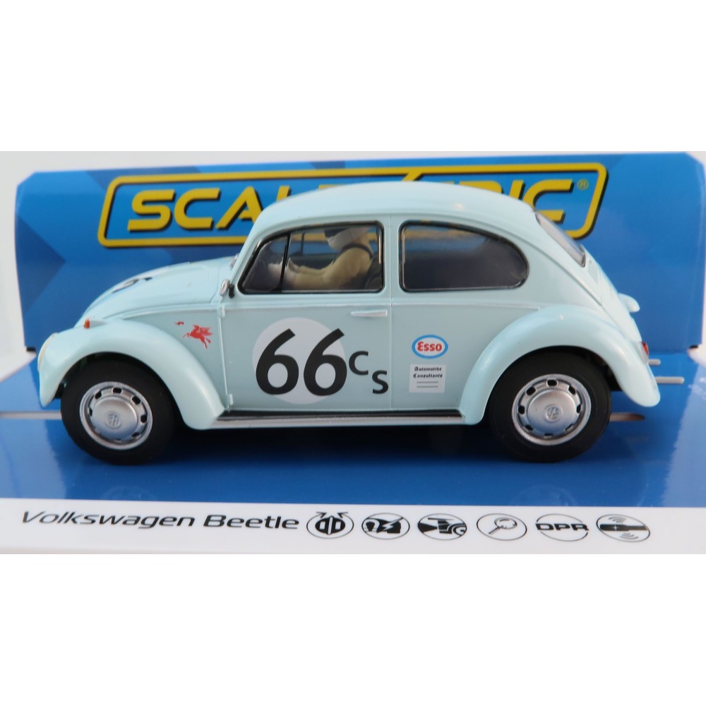 Scalextric C4498 VW Volkswagen Beetle Light Blue No 66 Slot Car 1:32 Scale