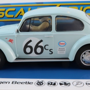 Scalextric C4498 VW Volkswagen Beetle Light Blue No 66 Slot Car 1:32 Scale