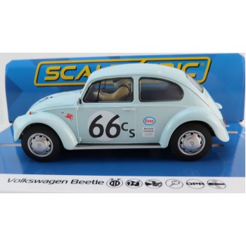 Scalextric C4498 VW Volkswagen Beetle Light Blue No 66 Slot Car 1:32 Scale