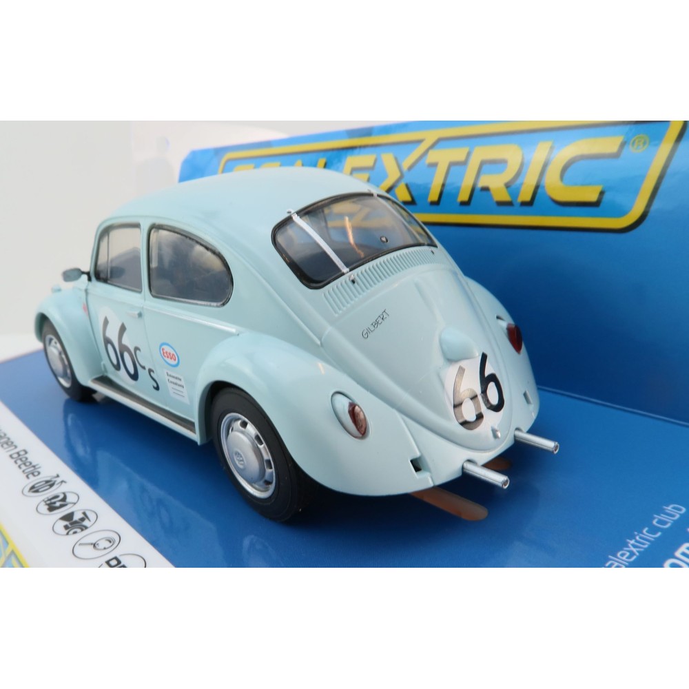 Scalextric C4498 VW Volkswagen Beetle Light Blue No 66 Slot Car 1:32 Scale