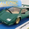 Scalextric C4500 Lamborghini Countach - Green + Gold Slot Car 1:32 Scale