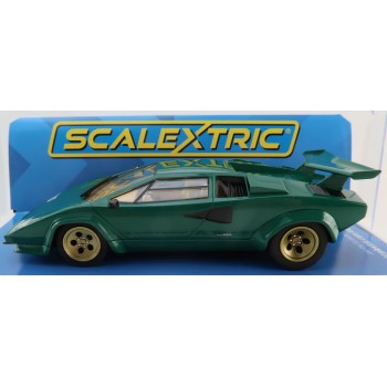 Scalextric C4500 Lamborghini Countach - Green + Gold Slot Car 1:32 Scale