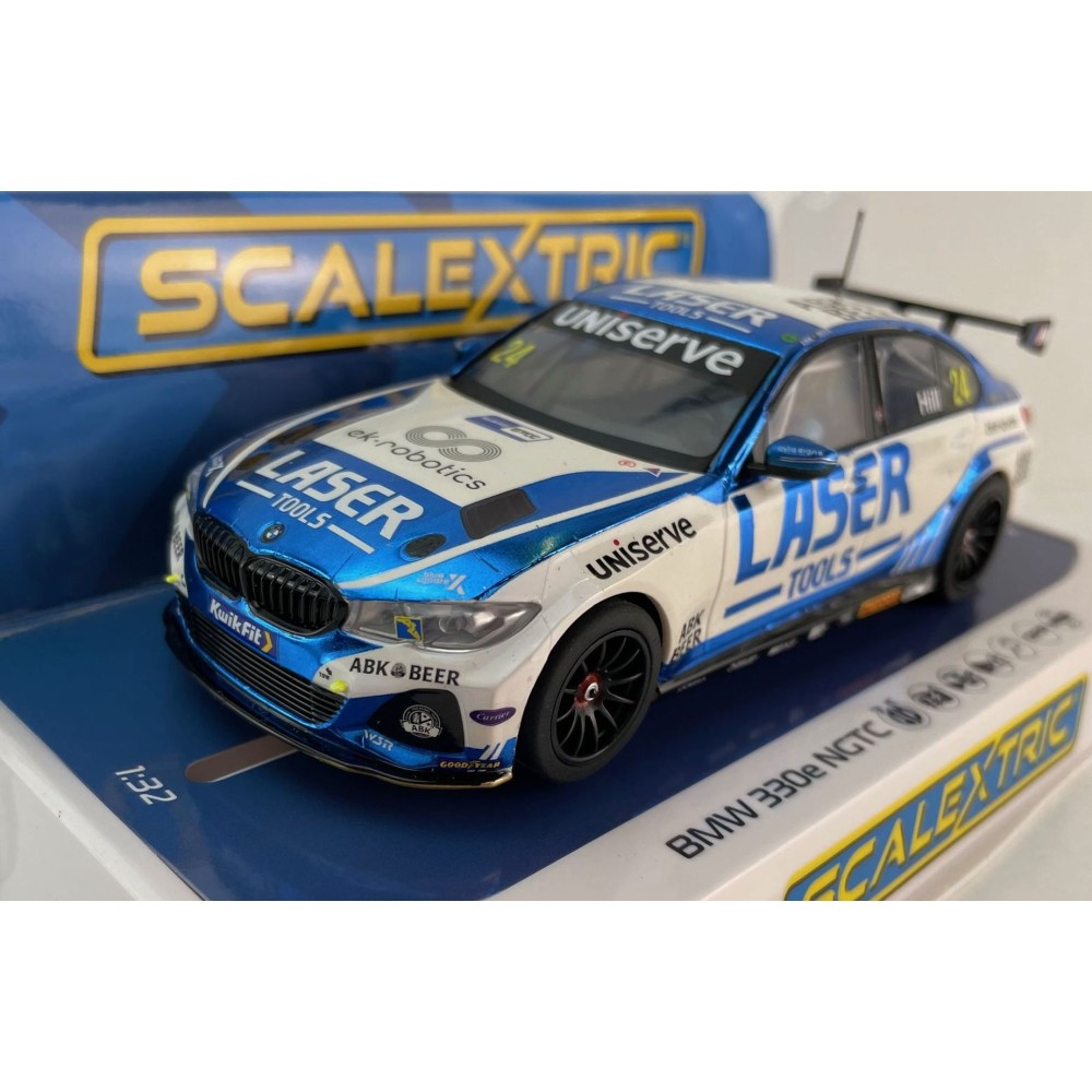 Scalextric C4526 BMW 330E NGTC Laser Tools Jake Hill 2023 Slot Car 1:32 Scale