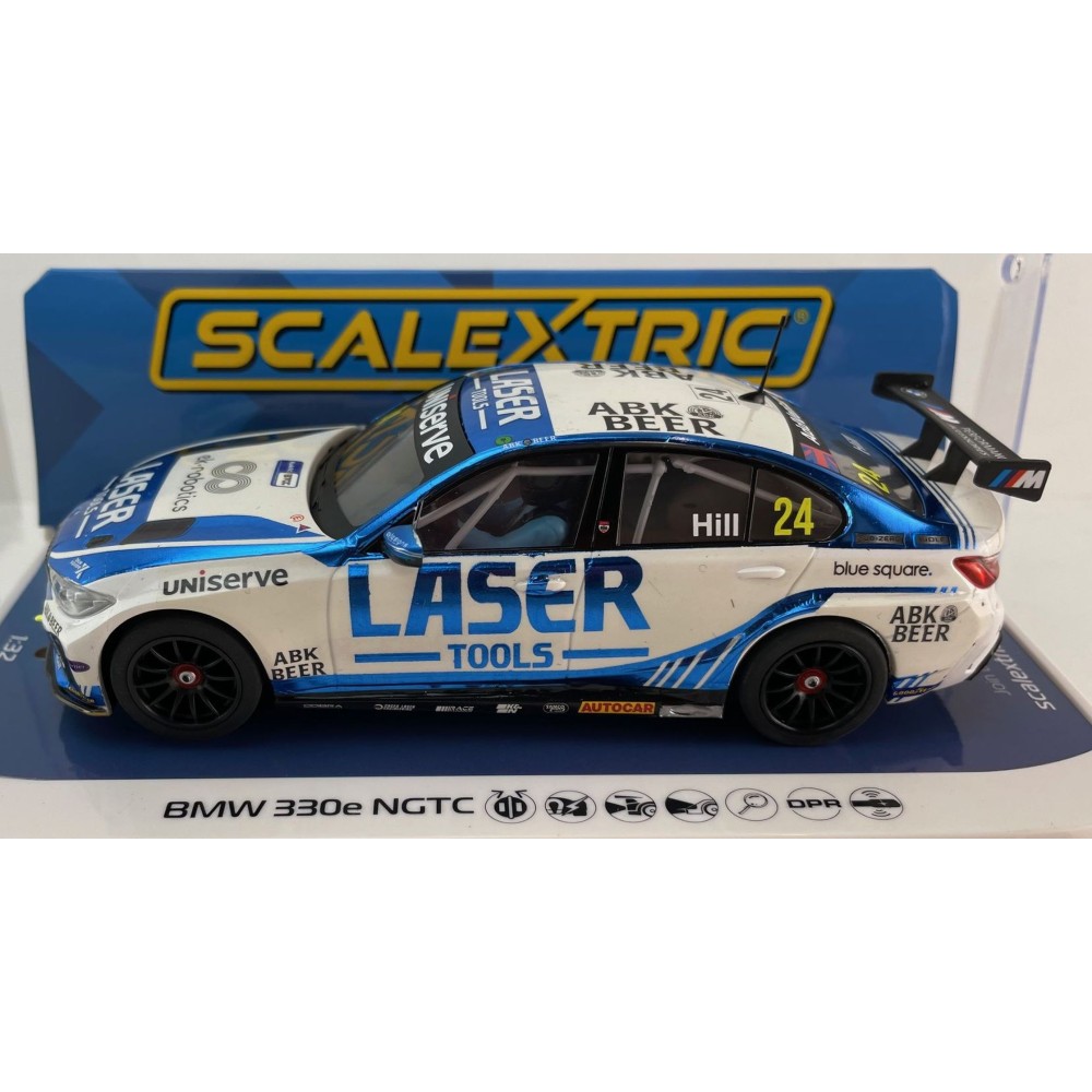 Scalextric C4526 BMW 330E NGTC Laser Tools Jake Hill 2023 Slot Car 1:32 Scale