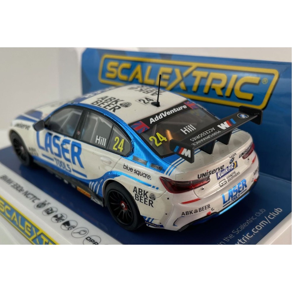 Scalextric C4526 BMW 330E NGTC Laser Tools Jake Hill 2023 Slot Car 1:32 Scale