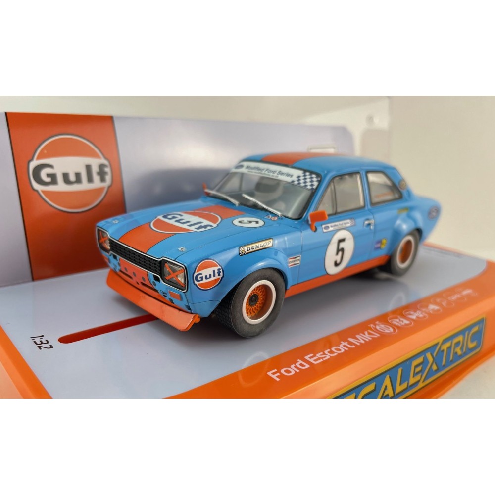 Scalextric C4530 Ford Escort MK1 Wayne Crabtree Fords 2023 Gulf Slot Car 1:32 Scale
