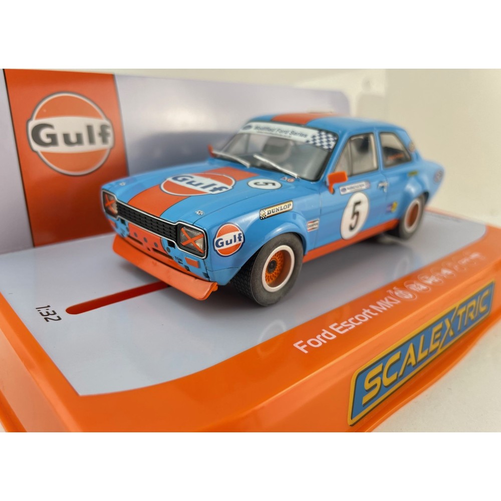 Scalextric C4530 Ford Escort MK1 Wayne Crabtree Fords 2023 Gulf Slot Car 1:32 Scale