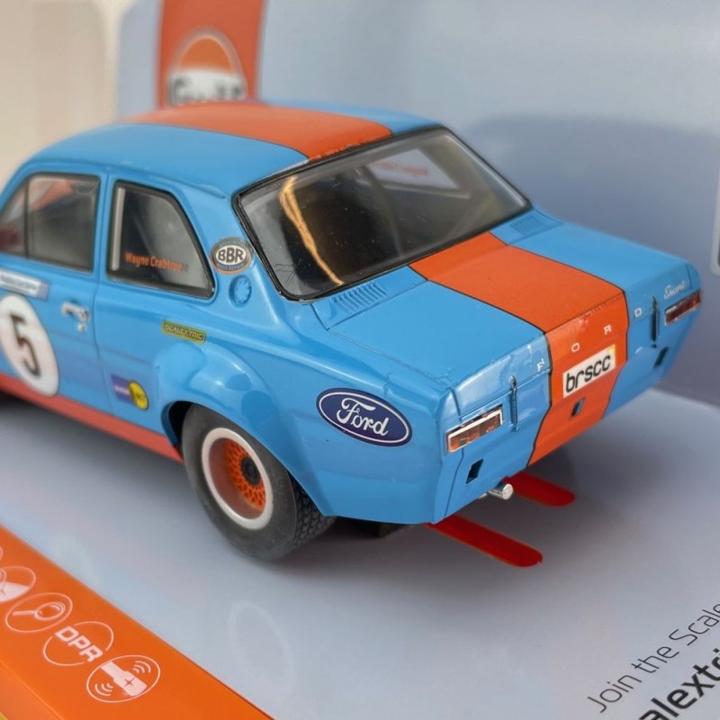Scalextric C4530 Ford Escort MK1 Wayne Crabtree Fords 2023 Gulf Slot Car 1:32 Scale