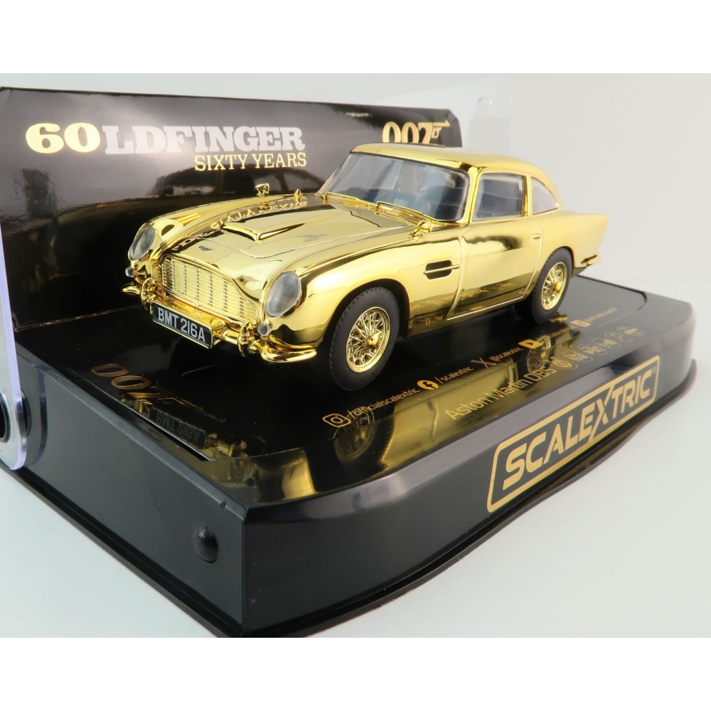 Scalextric C4550A Aston Martin DB5 James Bond Goldfinger 60th Anniversary Edition Slot Car 1:32 Scale