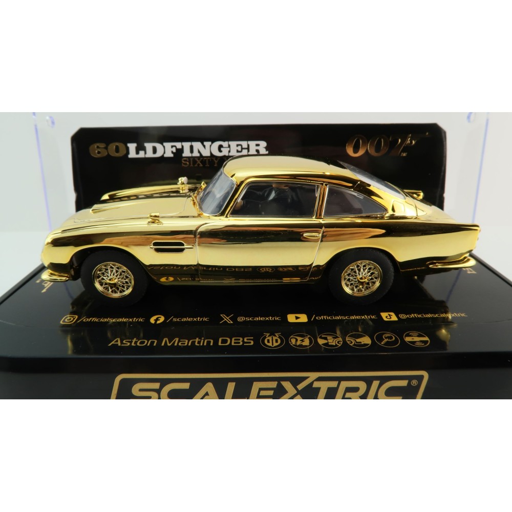Scalextric C4550A Aston Martin DB5 James Bond Goldfinger 60th Anniversary Edition Slot Car 1:32 Scale