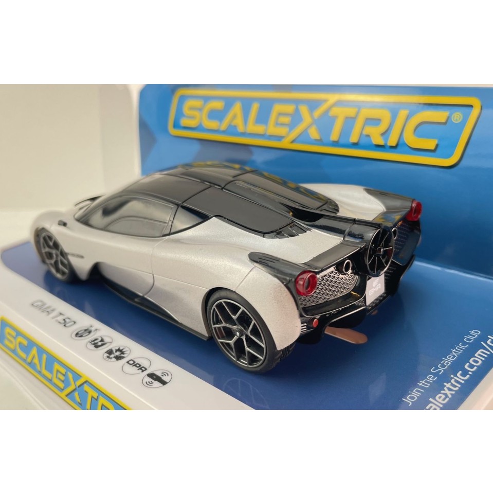 Scalextric C4568 GMA T.50 Hypercar Silver with Black Roof Slot Car 1:32 Scale