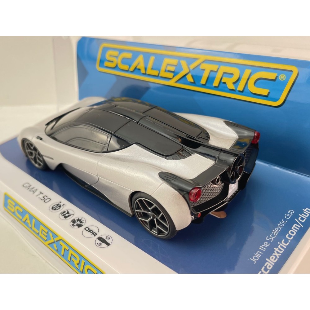 Scalextric C4568 GMA T.50 Hypercar Silver with Black Roof Slot Car 1:32 Scale