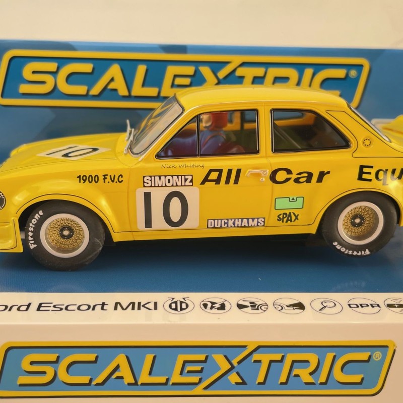 Scalextric C4590 Ford Escort MK1 – All Car Equipe – Nick Whiting Slot Car 1:32 Scale