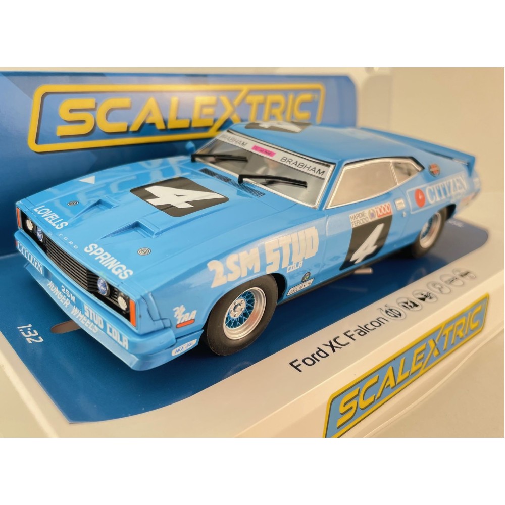 Scalextric C4618F Ford XC Falcon 1977 Bathurst 1000 Brabham & Brabham AU Only Slot Car 1:32 Scale