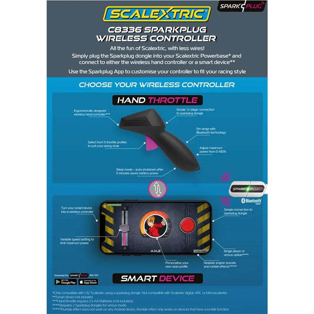 Scalextric C8336 - Spark Plug - Wireless Hand Controller and Dongle