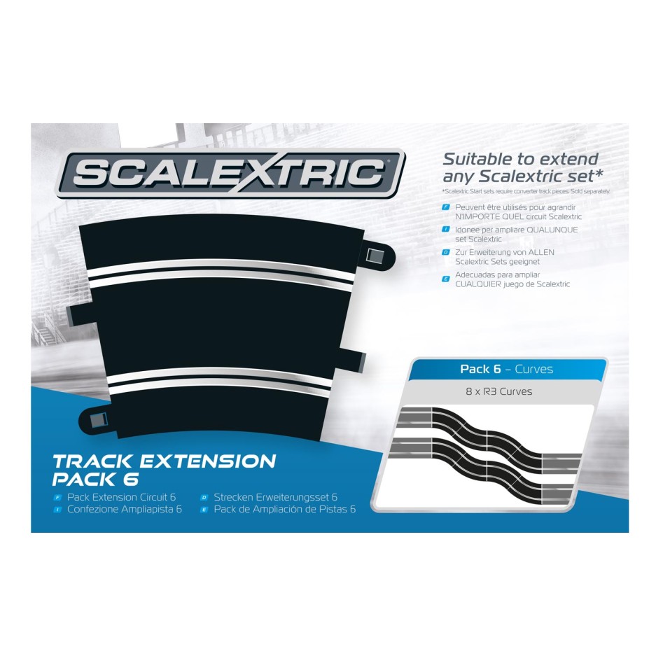 Scalextric C8555 - Track Extension Pack 6 - 8x R3 Curves - Scale 1:32