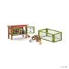 Schleich 42420 - Rabbit Hutch with Rabbits and Accessories Play Set Farm Life 