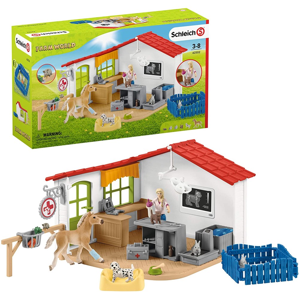 Schleich 42502 - Farm World - Veterinarian Practice with Pets