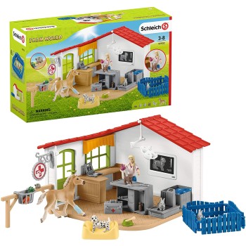 Schleich 42502 - Farm World - Veterinarian Practice with Pets