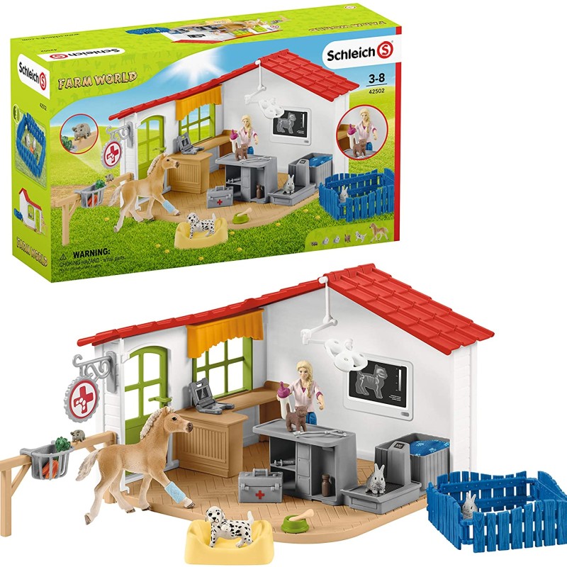 Schleich 42502 - Farm World - Veterinarian Practice with Pets