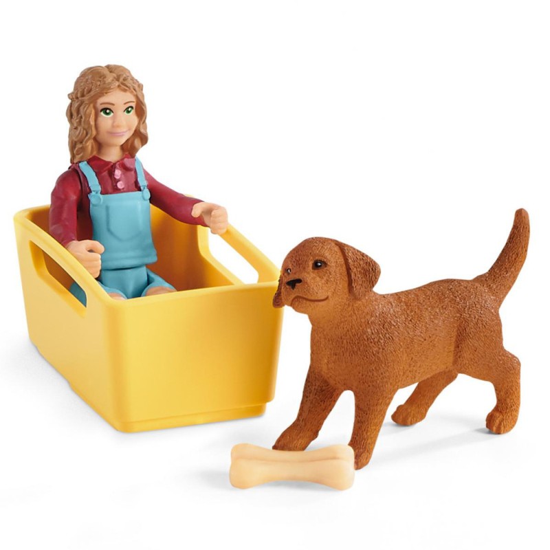 Schleich 42543 - Puppy Wagon Ride - Farm World