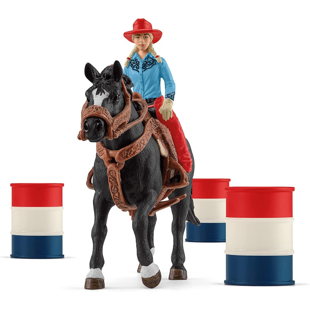 Schleich 42576 - Cowgirl Barrel Racing Fun