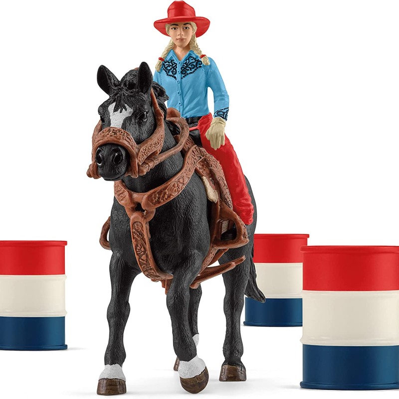 Schleich 42576 - Cowgirl Barrel Racing Fun