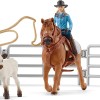 Schleich 42577 - Cowgirl team Roping Fun