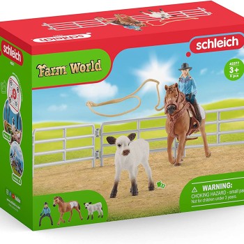 Schleich 42577 - Cowgirl team Roping Fun