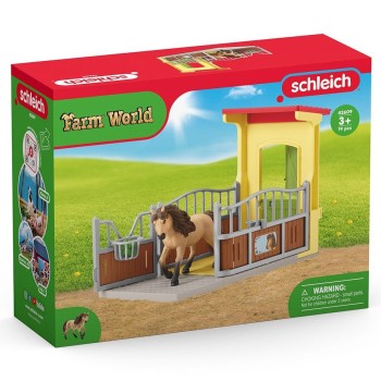 Schleich 42609 - Pony Box with Iceland Pony Stallion - Farm World 2023