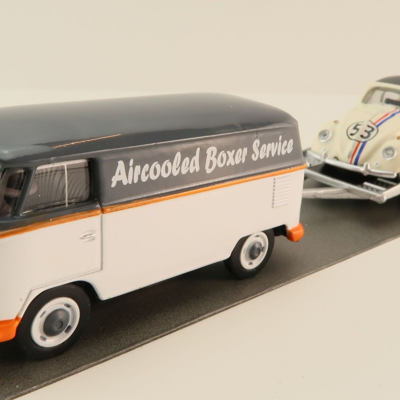Schuco 452033400 Volkswagen VW T1 with Trailer and VW Beetle Herbie No 53 - Scale 1:64