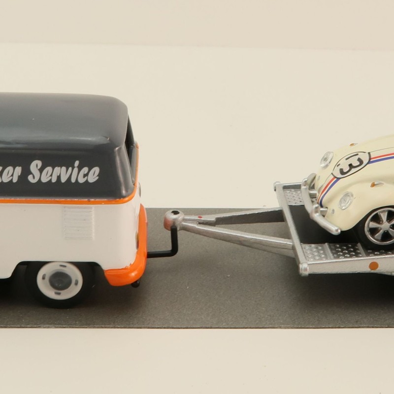 Schuco 452033400 Volkswagen VW T1 with Trailer and VW Beetle Herbie No 53 - Scale 1:64