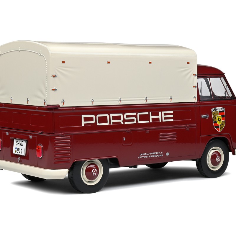 Solido S1806707 VW Volkswagen T1 Pick Up Combi Porsche Service 1950 Red - Scale 1:18