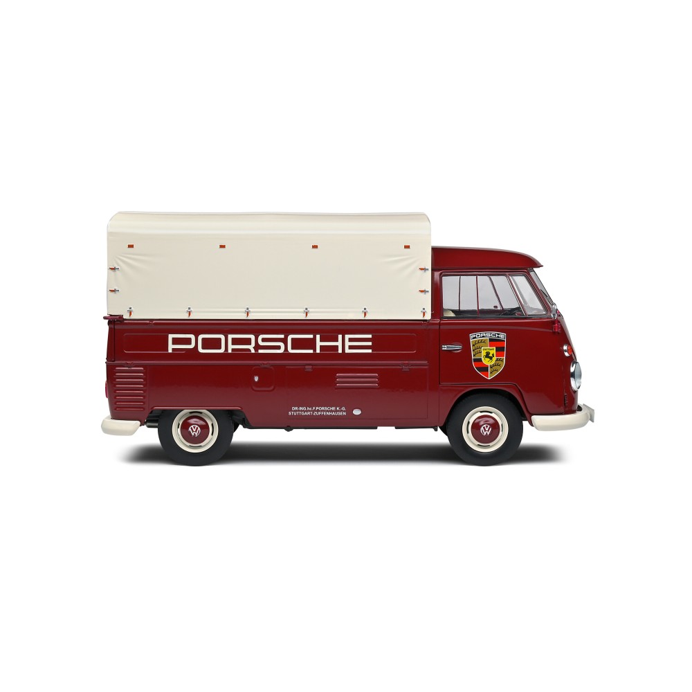 Solido S1806707 VW Volkswagen T1 Pick Up Combi Porsche Service 1950 Red - Scale 1:18