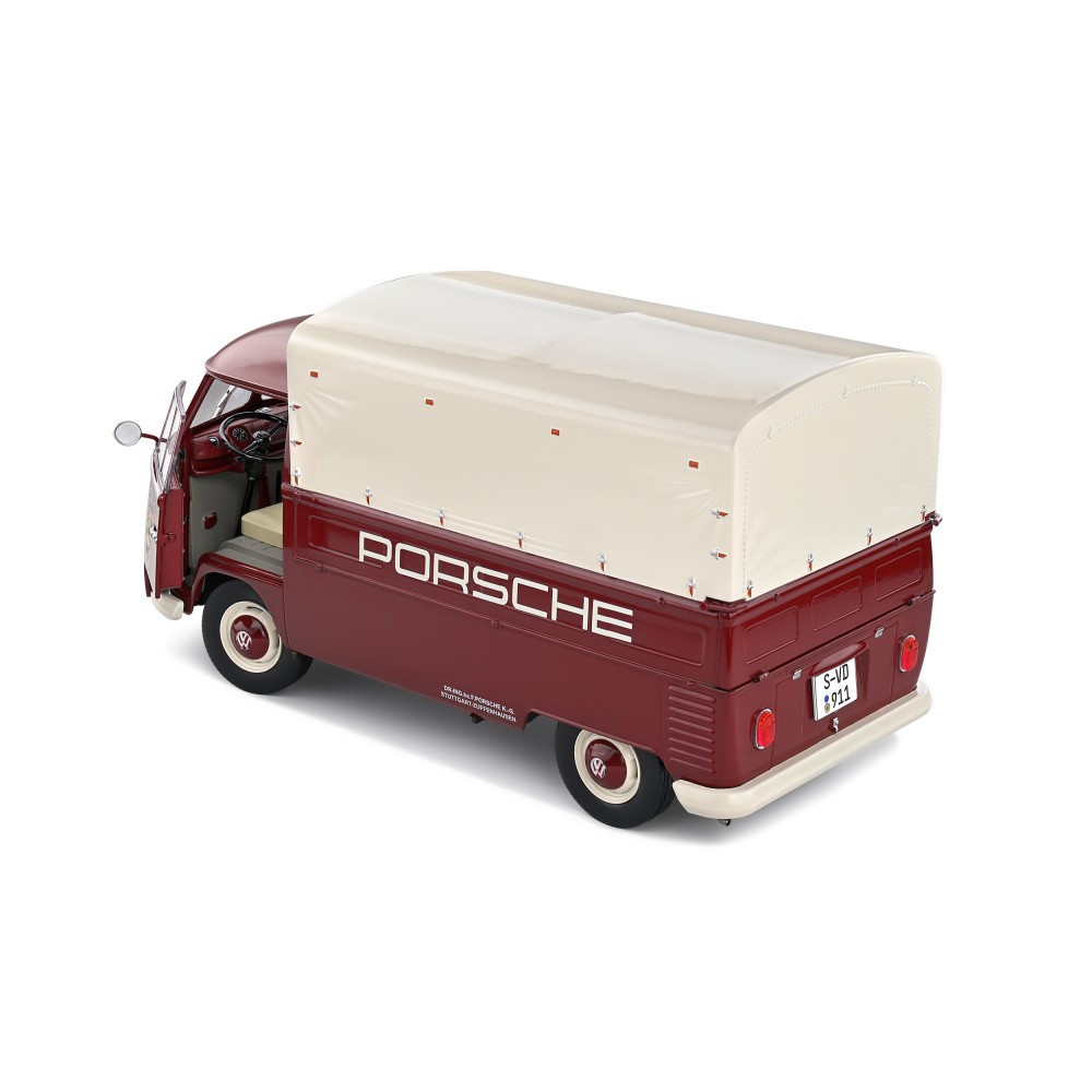 Solido S1806707 VW Volkswagen T1 Pick Up Combi Porsche Service 1950 Red - Scale 1:18