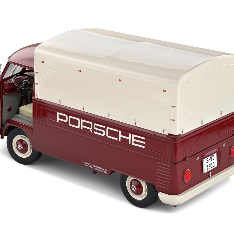 Solido S1806707 VW Volkswagen T1 Pick Up Combi Porsche Service 1950 Red - Scale 1:18