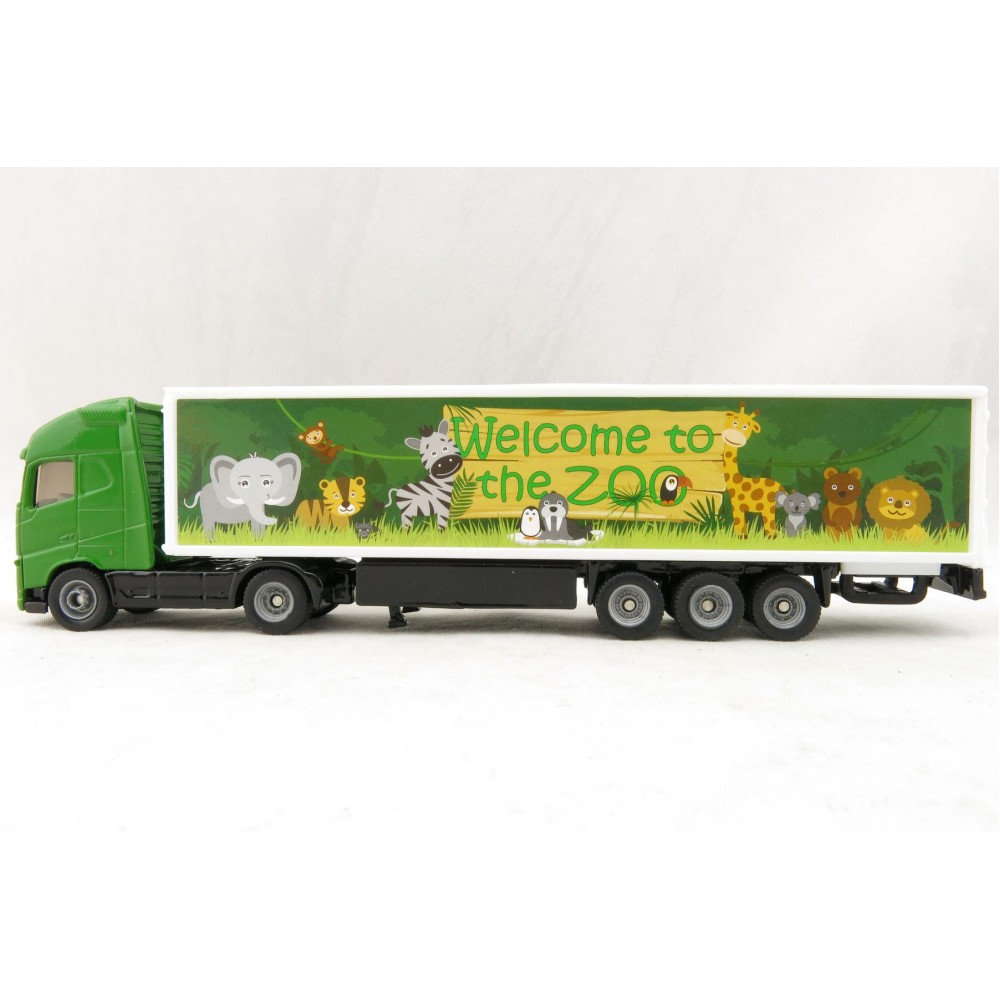 Siku 1627 - Volvo FH04 Globetrotter Truck with Box Trailer - Zoo - Scale 1:87