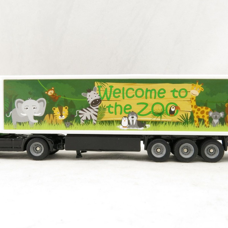Siku 1627 - Volvo FH04 Globetrotter Truck with Box Trailer - Zoo - Scale 1:87