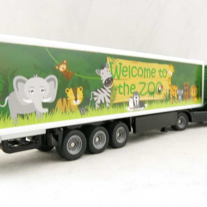 Siku 1627 - Volvo FH04 Globetrotter Truck with Box Trailer - Zoo - Scale 1:87