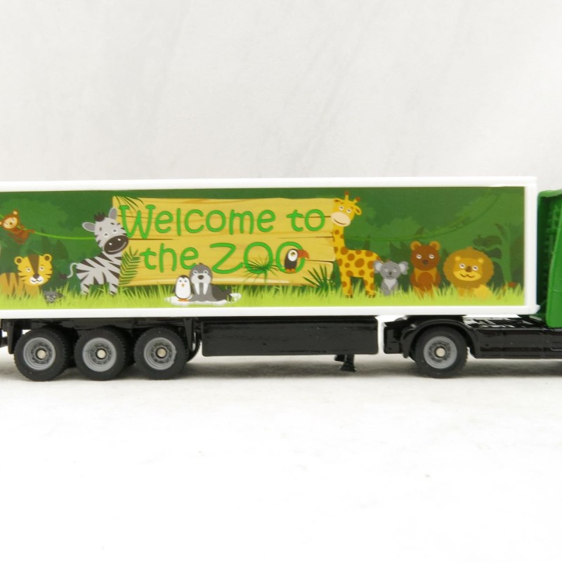 Siku 1627 - Volvo FH04 Globetrotter Truck with Box Trailer - Zoo - Scale 1:87