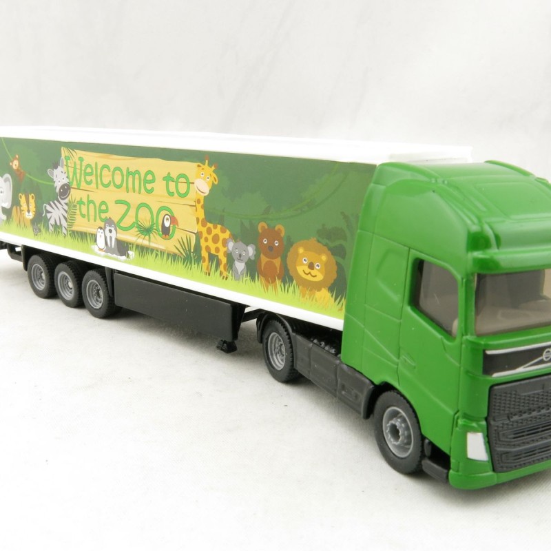 Siku 1627 - Volvo FH04 Globetrotter Truck with Box Trailer - Zoo - Scale 1:87