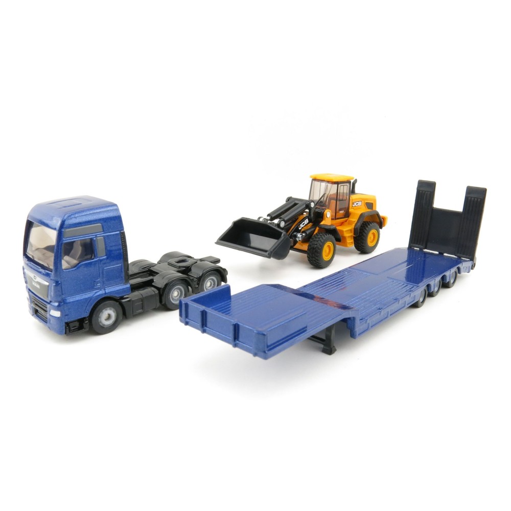 Siku 1790 - MAN TGX XXL Truck with Low Loader and JCB 457 Wheeled Loader  - Scale 1:87 