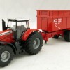 Siku 1844 - Massey Ferguson MF8480 Tractor with Krampe Trailer - Scale 1:87