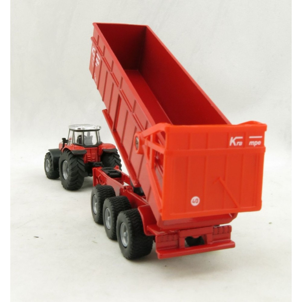 Siku 1844 - Massey Ferguson MF8480 Tractor with Krampe Trailer - Scale 1:87